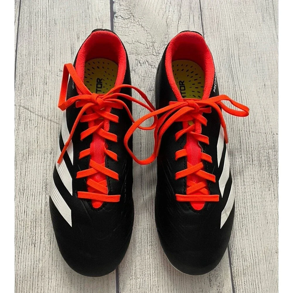 Orange Adidas Predator Boy Girl Soccer Cleats Shoes, Size Youth 4
